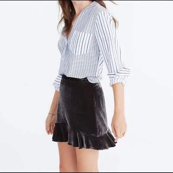 Madewell Velvet Ruffle Skirt - Picture 3 of 10